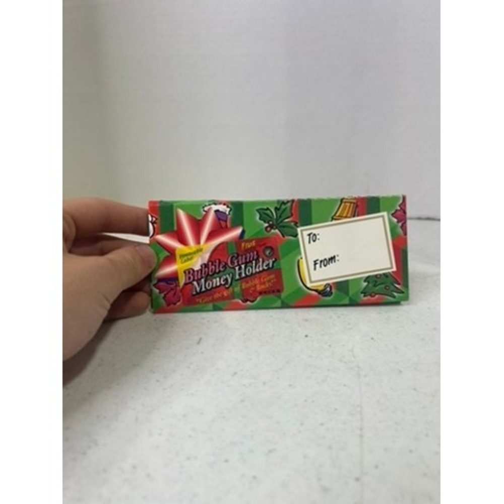 Vintage 1997 Amurol Fruit Bubble Gum Money Holder Christmas Holiday Collectible